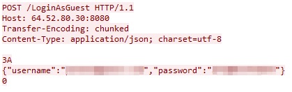 Image 4 is a screenshot of the HTTP POST request code. Some of the information has been redacted. 