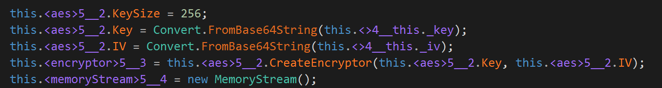 Image 12 is a screenshot of a few lines of code. FalseFont is using AES to encrypt communication.