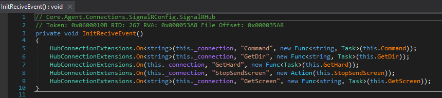 Image 13 is a screenshot of many lines of code. It is a list of register handlers for SignalR messages.