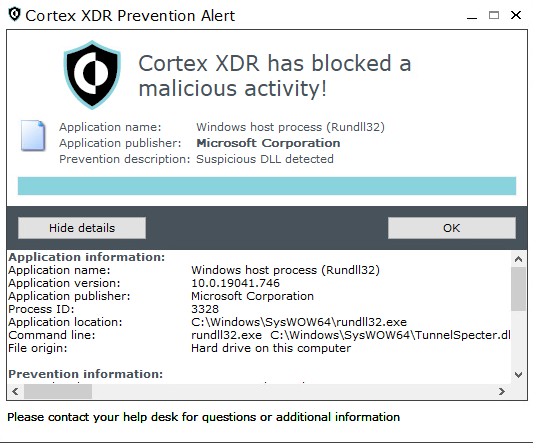 Image 10 is a screenshot of a Cortex XDR Prevention Alert. 
