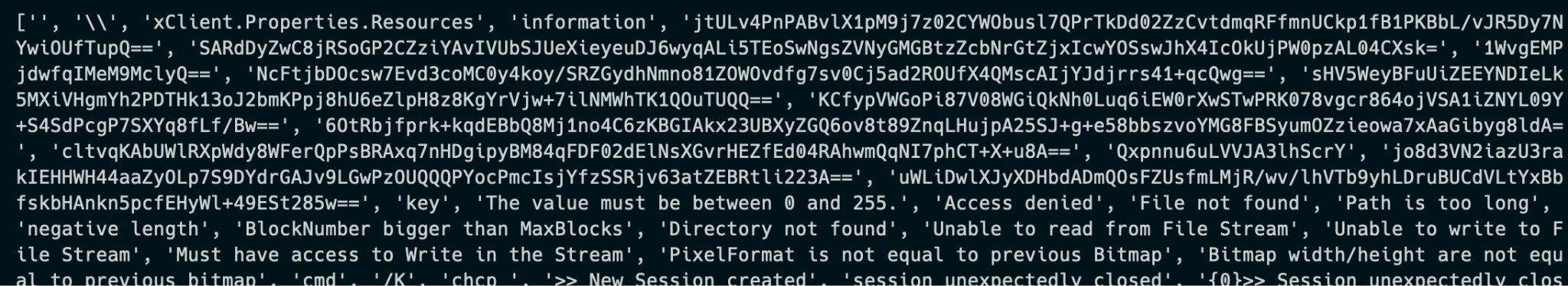 The image displays multiple lines of coding and system notifications, highlighting issues such as "File must be between 10 and 25," "Access denied," and "Unable to write to file stream," indicating a software debugging or troubleshooting process.