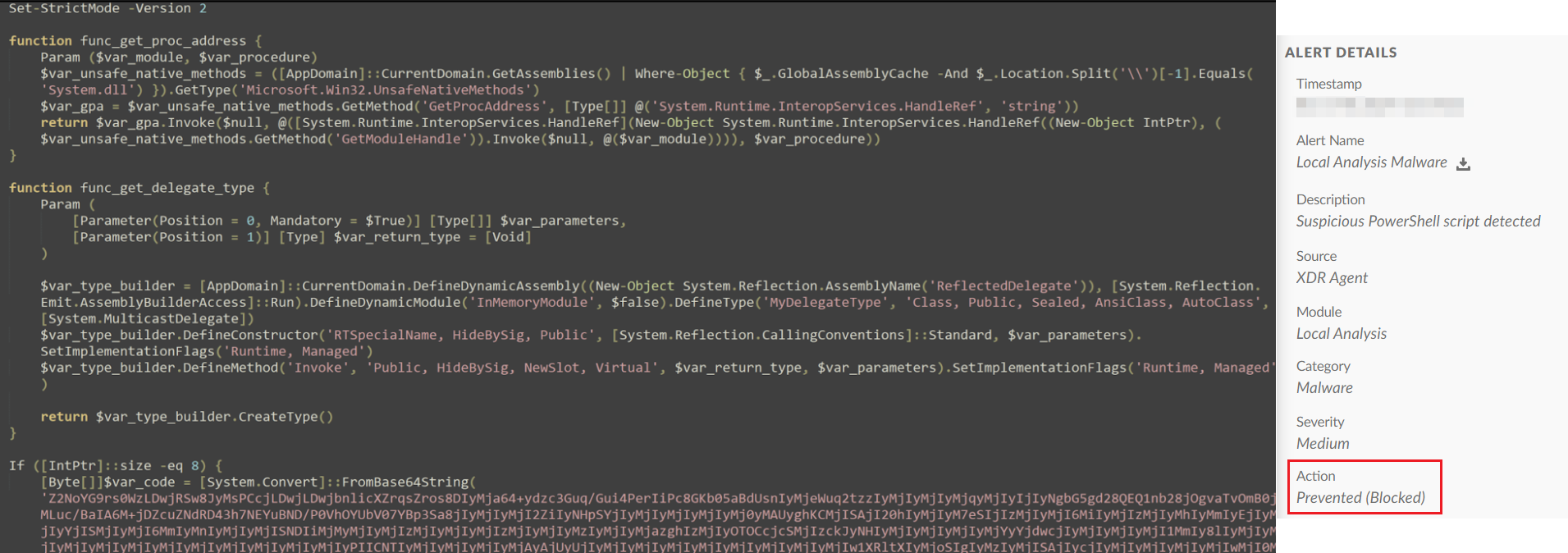 Screenshot of a computer screen displaying complex programming code in an IDE with syntax highlighting, involving functions and system calls.