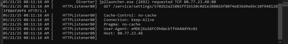 Capture d’écran d’un journal d’ordinateur détaillant les requêtes du serveur HTTP avec les horodatages et les réponses du serveur.
