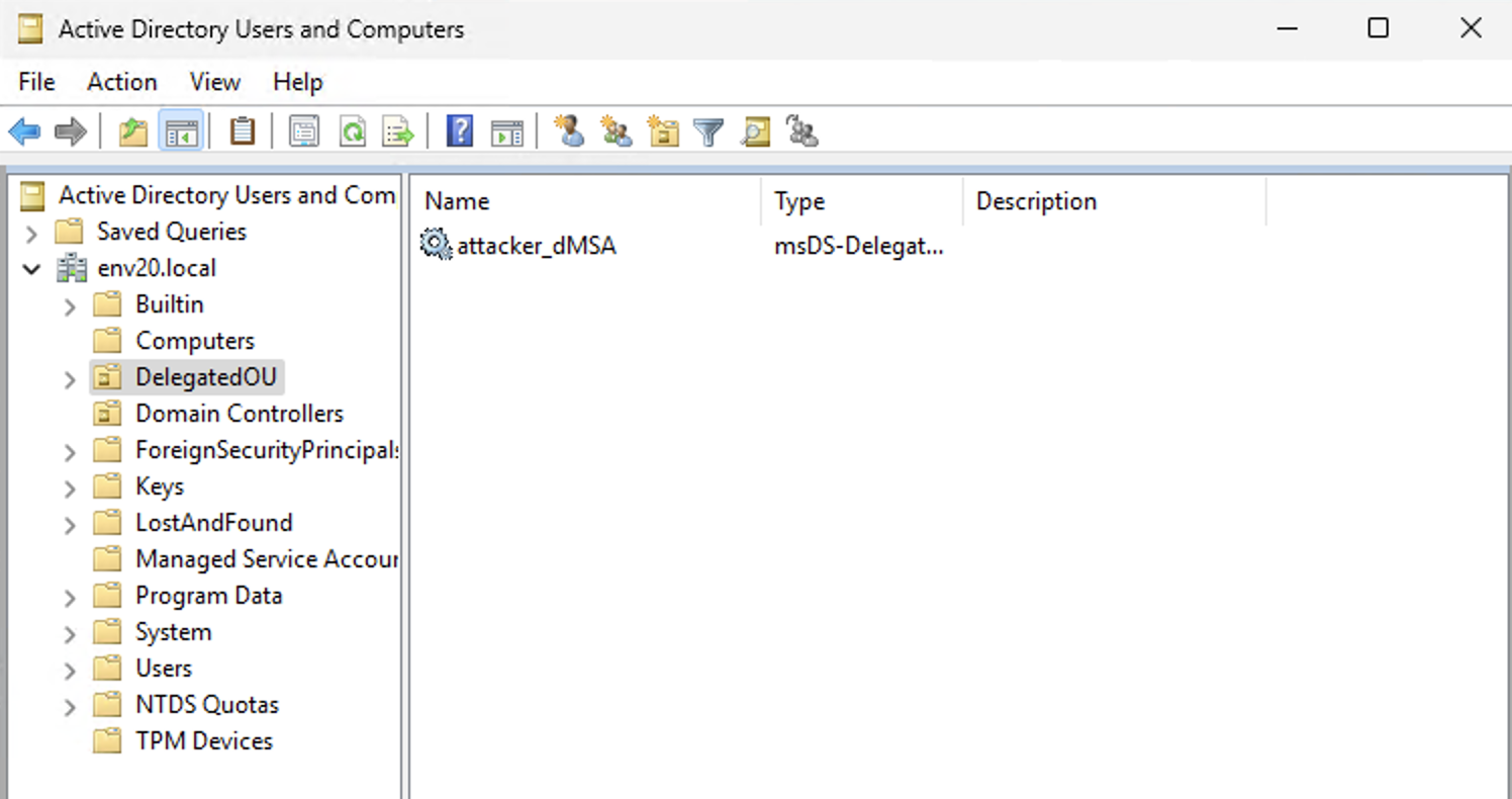 Screenshot of the Active Directory Users and Computers management tool, displaying a list of folders including 'Users', 'Computers', and 'Domain Controllers.'