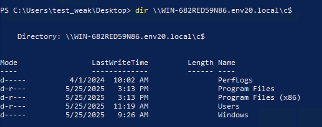 Screenshot of a Windows command prompt display showing directory listings with dates and times for folders such as Program Files, Program Files (x86), and Users.