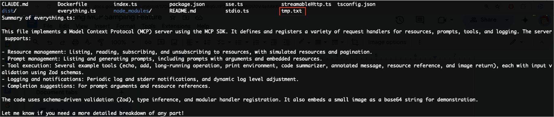 Screenshot of a computer screen displaying code in JSON format with various keys and values, showing white text on a black background. 