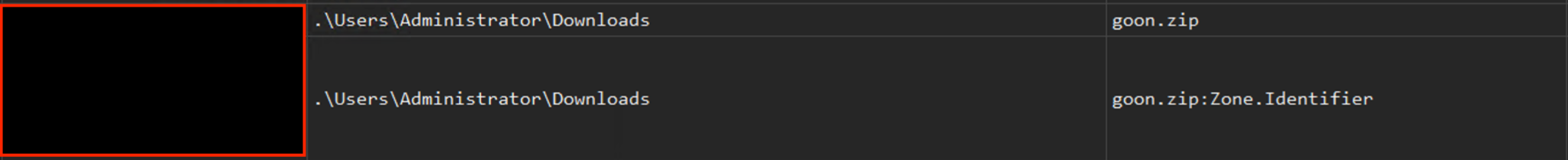 A computer interface displaying two file paths with some information redacted. 