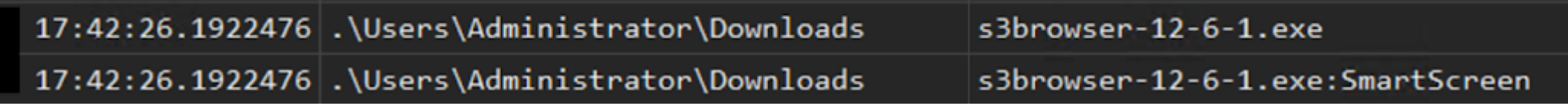 2つのEXEファイルのファイルパスのスクリーンショット。