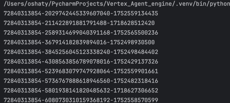 A screenshot of a terminal output listing Google Cloud Storage buckets within the tenant project, where sensitive deployment files were discovered.