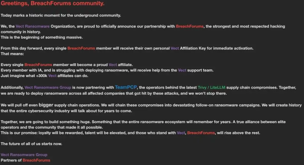 Figure 2: Screenshot from HasanBroker’s BreachForums post on March 25, 2026 (Source: Unit 42)